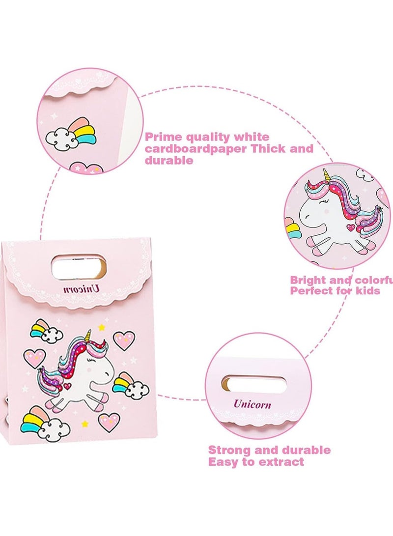عام **أكياس هدايا ورقية، أكياس هدايا ورقية لحفلات أعياد الميلاد المخصصة، أكياس هدايا ورقية أحادية القرن للأطفال، أكياس هدايا الأطفال، ديكورات حفلات الأطفال، أكياس الحلوى (10 قطع، 16*12*6 سم).** - Image 3