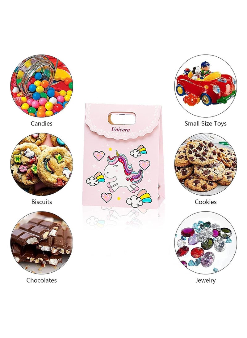 عام **أكياس هدايا ورقية، أكياس هدايا ورقية لحفلات أعياد الميلاد المخصصة، أكياس هدايا ورقية أحادية القرن للأطفال، أكياس هدايا الأطفال، ديكورات حفلات الأطفال، أكياس الحلوى (10 قطع، 16*12*6 سم).** - Image 4