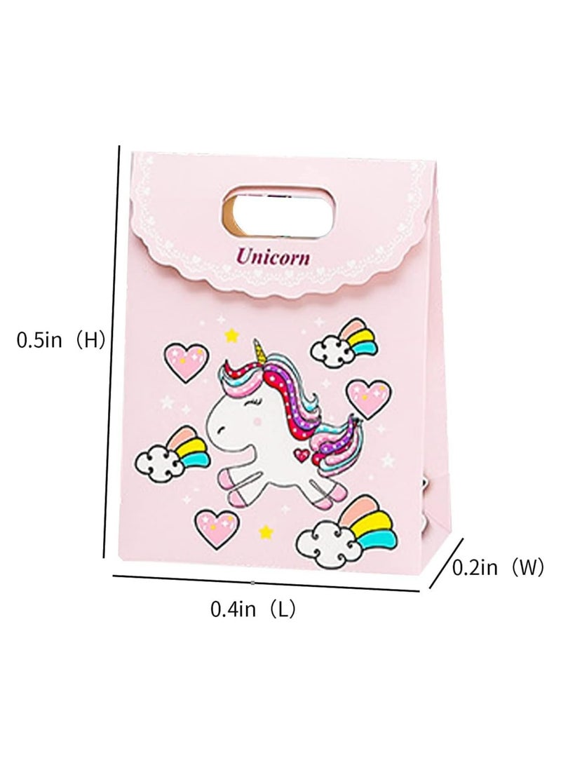 عام **أكياس هدايا ورقية، أكياس هدايا ورقية لحفلات أعياد الميلاد المخصصة، أكياس هدايا ورقية أحادية القرن للأطفال، أكياس هدايا الأطفال، ديكورات حفلات الأطفال، أكياس الحلوى (10 قطع، 16*12*6 سم).** - Image 5