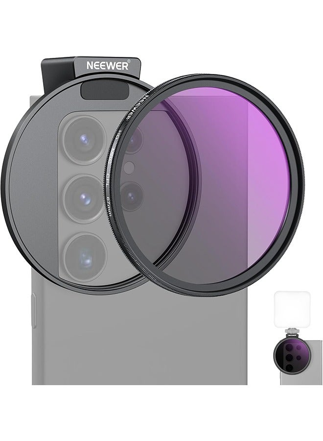 NEEWER 67mm CPL Filter for Phone, HD Polarizing Filter & Cold Shoe Phone Clip, with Carrying Pouch & Cleaning Cloth, Compatible with iPhone 16 15 Pro Max Plus 14 13 Samsung Galaxy S24 DSLR Cameras - Image 1