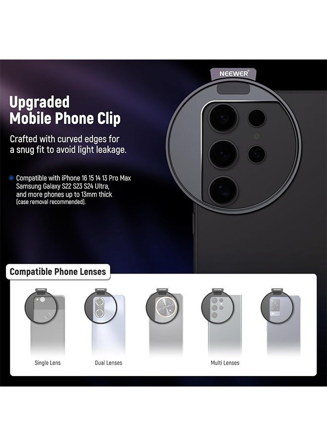 NEEWER 67mm CPL Filter for Phone, HD Polarizing Filter & Cold Shoe Phone Clip, with Carrying Pouch & Cleaning Cloth, Compatible with iPhone 16 15 Pro Max Plus 14 13 Samsung Galaxy S24 DSLR Cameras - Image 4