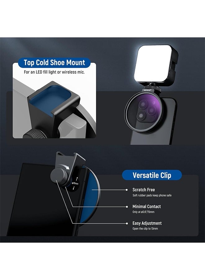 NEEWER 67mm CPL Filter for Phone, HD Polarizing Filter & Cold Shoe Phone Clip, with Carrying Pouch & Cleaning Cloth, Compatible with iPhone 16 15 Pro Max Plus 14 13 Samsung Galaxy S24 DSLR Cameras - Image 5