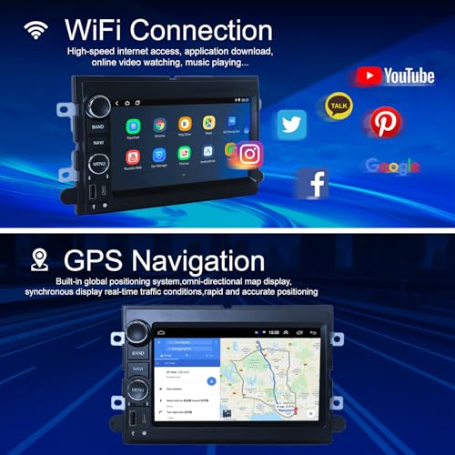 Ichuangxin 4G+64G Android13 7 Inch IPS Screen Wireless Apple CarPlay Android Auto Car Stereo for Ford F150 F250 F350 Fusion Edge Explorer Taurus Freestar Radio with FM AM RDS BT GPS WiFi SWC - Image 4