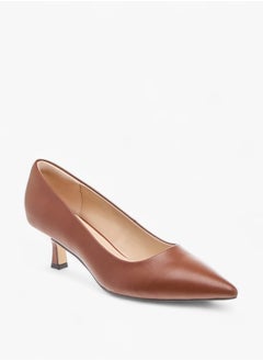 Celeste Womens Solid Slip-On Shoes With Kitten Heels  - Image 1