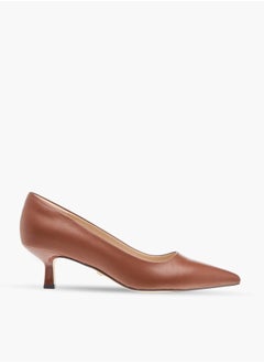 Celeste Womens Solid Slip-On Shoes With Kitten Heels  - Image 3