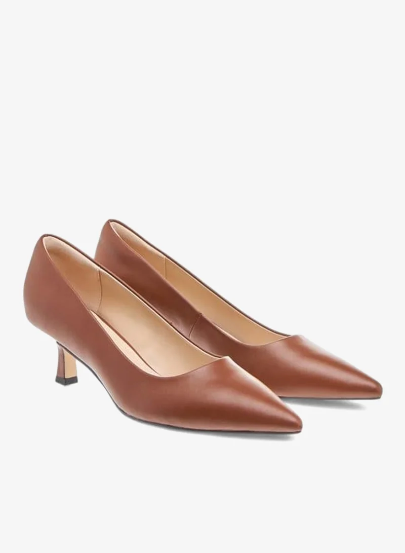 Celeste Womens Solid Slip-On Shoes With Kitten Heels