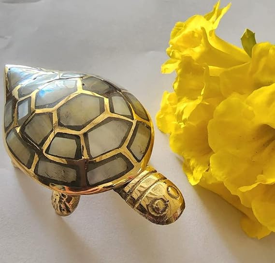 Ketsicart Wish-Fulfilling Brass Tortoise Feng Shui Golden Turtle Showpiece Kachua for Good Luck, Wealth, and Prosperity - Image 1