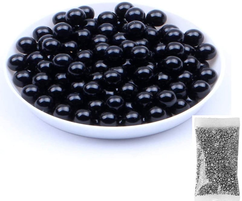Jasol Beads 5mm for Pearl Setting Machine no Hole Beads Pack of 50 Gram+ 15gram revit (Black) - Image 1