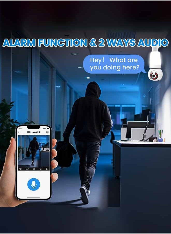 Generic - Light Bulb Camera HD Lens Wireless Wi-Fi Smart Support 2.4 GHz Band Only, Two-way Talk, Suitable for Home Security, Wireless Outdoor Indoor - Image 1