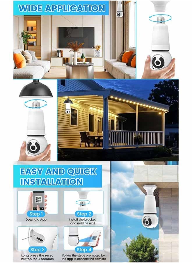 Generic - Light Bulb Camera HD Lens Wireless Wi-Fi Smart Support 2.4 GHz Band Only, Two-way Talk, Suitable for Home Security, Wireless Outdoor Indoor - Image 1