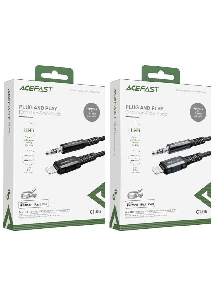 ACEFAST C1-06 Lightning to 3.5MM Audio Cable – 1.2 Meter High-Quality Audio Connector for iPhone and iPad - Image 3