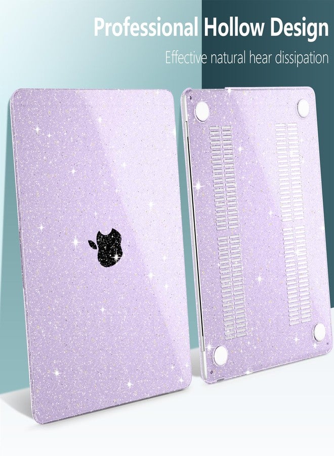 DONGKE Compatible with M4 MacBook Air 15 Inch Case 2025 2024 2023 A3241 A3114 A2941 M3 M2 with Liquid Retina Display & Touch ID, Glitter Sparkly Plastic Hard Shell 15" - Star Purple - Image 5