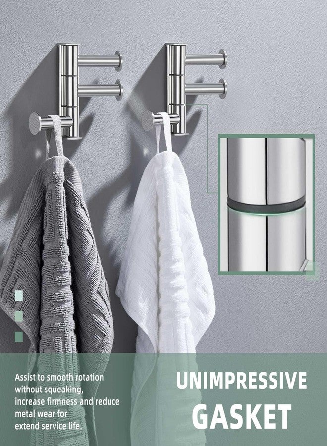 Suyar Swivel Towel Hook, SUS 304 Stainless Steel Bathroom Robe Holder with 3 Arms, Wall Hook Polished Chrome, 2 Pack - Image 5