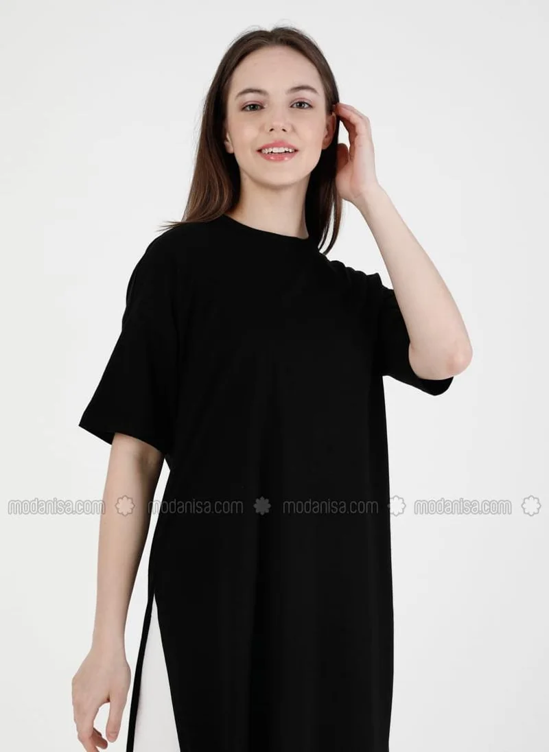 Bwest Tunic With Slit Detail Black