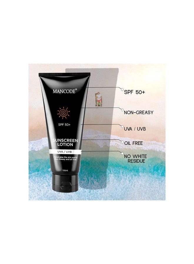 MAN CODE Mancode Sunscreen SPF 50 PA+ Lotion UV A, UV B & Blue Light Protection For All Types of Skin | Non-Greasy, Quick-Absorbing Sunscreen for Men and Women (100ml) - Image 5