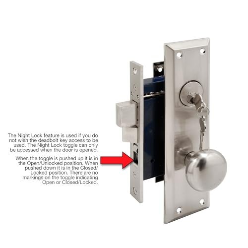 Segal SE 27600 Entry Door Mortise Lockset, 2-1/2 In. Backset, Single Cylinder, Satin Finish (Single Pack) - Image 3