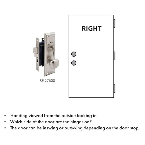 Segal SE 27600 Entry Door Mortise Lockset, 2-1/2 In. Backset, Single Cylinder, Satin Finish (Single Pack) - Image 4