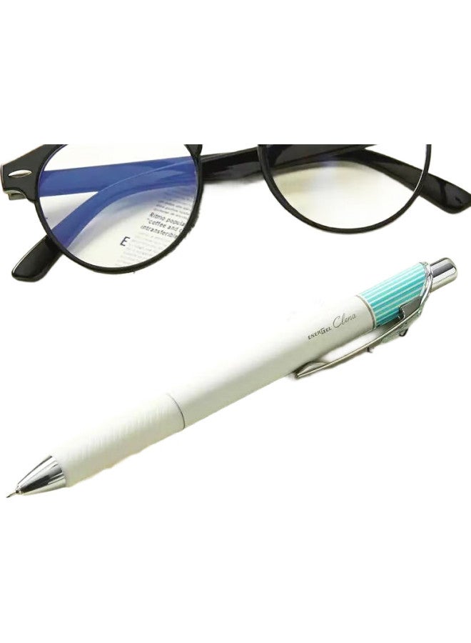 Pentel Bln75L Retractable Gel Pen, Stylish 0.5Mm Signature Pen, Business And Student Quick-Drying Pen, Water-Based Pen, Office Supplies, Stationery, White Barrel With Green Pattern And Black Ink, Single Pen - Image 2