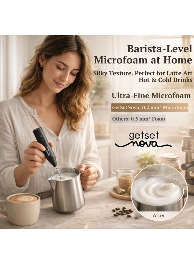 getsetnova Nova Rechargeable Milk Frother & Coffee Whisker with Dual Spring Tech Free Coffee Frothing Recipe Book - Image 5