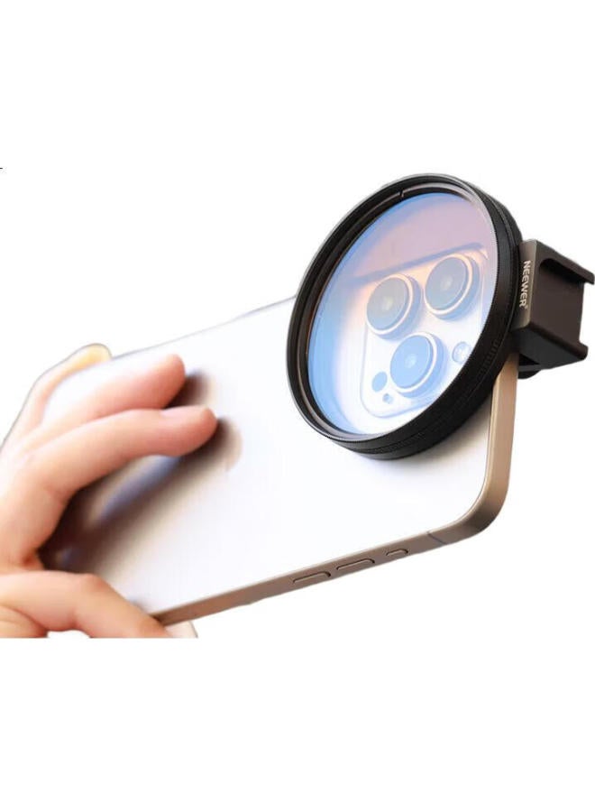 Neewer Adjustable Nd2-32 Magnetic Filter Lens Clip For Smartphone, Expandable 67Mm Filter Adapter Ring Clip For Apple Huawei Mobile Photography Videography Vnd Variable Nd Filter Clip - Image 2