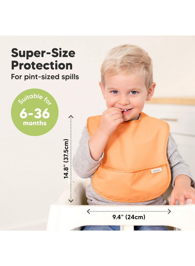 KeaBabies 3-Pack Waterproof Baby Bibs for Eating - Lightweight Baby Bib with Food Catcher, Mess Proof Toddler Bibs, Waterproof Bibs for Baby Boys, Baby Girls, Feeding Bibs, Drool Bibs, Baby Food Bibs (Basics)  - Image 2