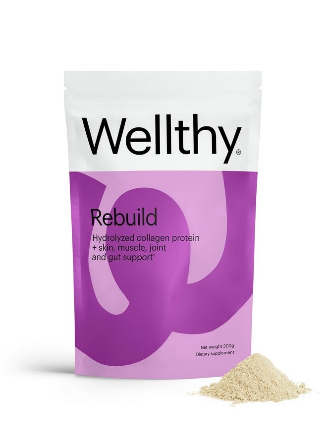 WELLTHY - Rebuild Hydrolyzed Collagen Peptides Grass Fed Pasture Raised Collagen Protein Vital Supplements For Hair Growth Skin Nail & Gut Health Multi Peptides Helps Build Muscle - Image 1