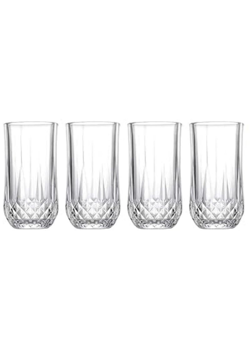 Vitacelli Highball Drinking Glasses Set of 4, Clear Cocktail Glasses, 300ml Cups ,Elegant and Durable Sets for Water, Juice, Cocktails, Cups Set with Shockproof Package - Image 1