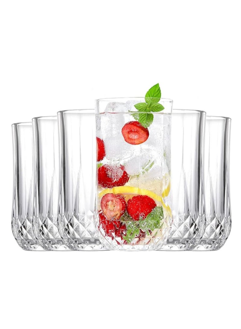 Vitacelli Highball Drinking Glasses Set of 4, Clear Cocktail Glasses, 300ml Cups ,Elegant and Durable Sets for Water, Juice, Cocktails, Cups Set with Shockproof Package - Image 2