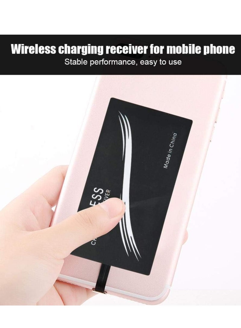 SYOSI 2Pcs Type C QI Wireless Charging Receiver Ultra Thin QI Wireless Receiver, Electromagnetic Induction 1000mA Fast Charging Qi Coil Receiver for All Type C Cell Phones - Image 2