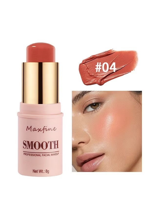 Maxfine Smooth Professional Facial Makeup,  Cheeks & Lips and Eyes, 3 in 1 Creamy blush,Moisturizing and Delicate Long Lasting Makeup Retention(#04) - Image 1