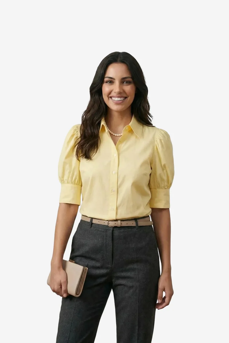 My Fashion MY FASHION Buttoned Poplin Shirt with Shirt Collar