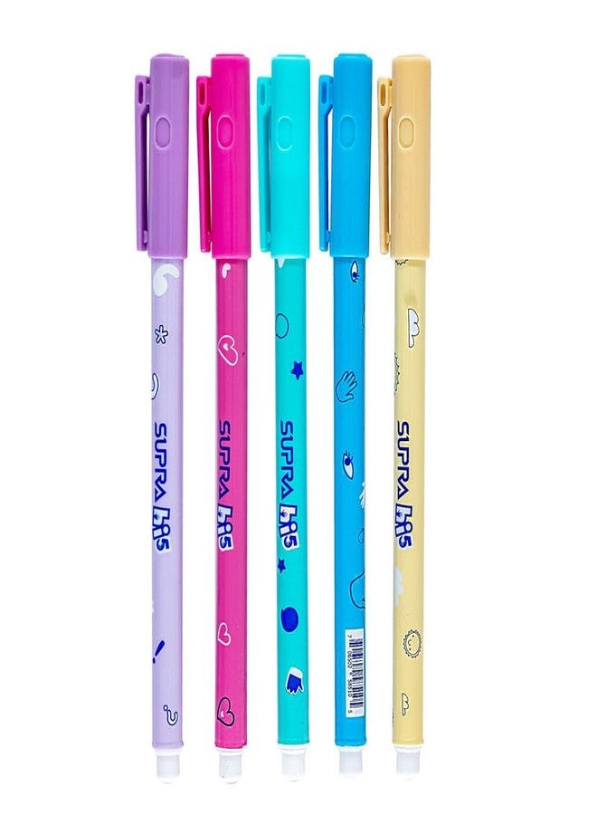 سوبرا مجموعة أقلام حبر جاف سوبرا هاي 5، 0.7 مم | كتابة سلسة وسريعة | مجموعة ألوان جذابة | قلم حبر جاف خفيف الوزن بمقبض مريح | حبر أزرق، عبوة من 50 قلمًا - Image 2