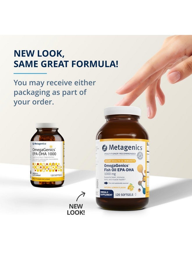 Metagenics Metagenics OmegaGenics Fish Oil EPA-DHA 1000 - Omega-3 Fish Oil Supplement - for Heart Health, Musculoskeletal Health & Immune System Health* - with DHA & EPA - 120 Softgels  - Image 3