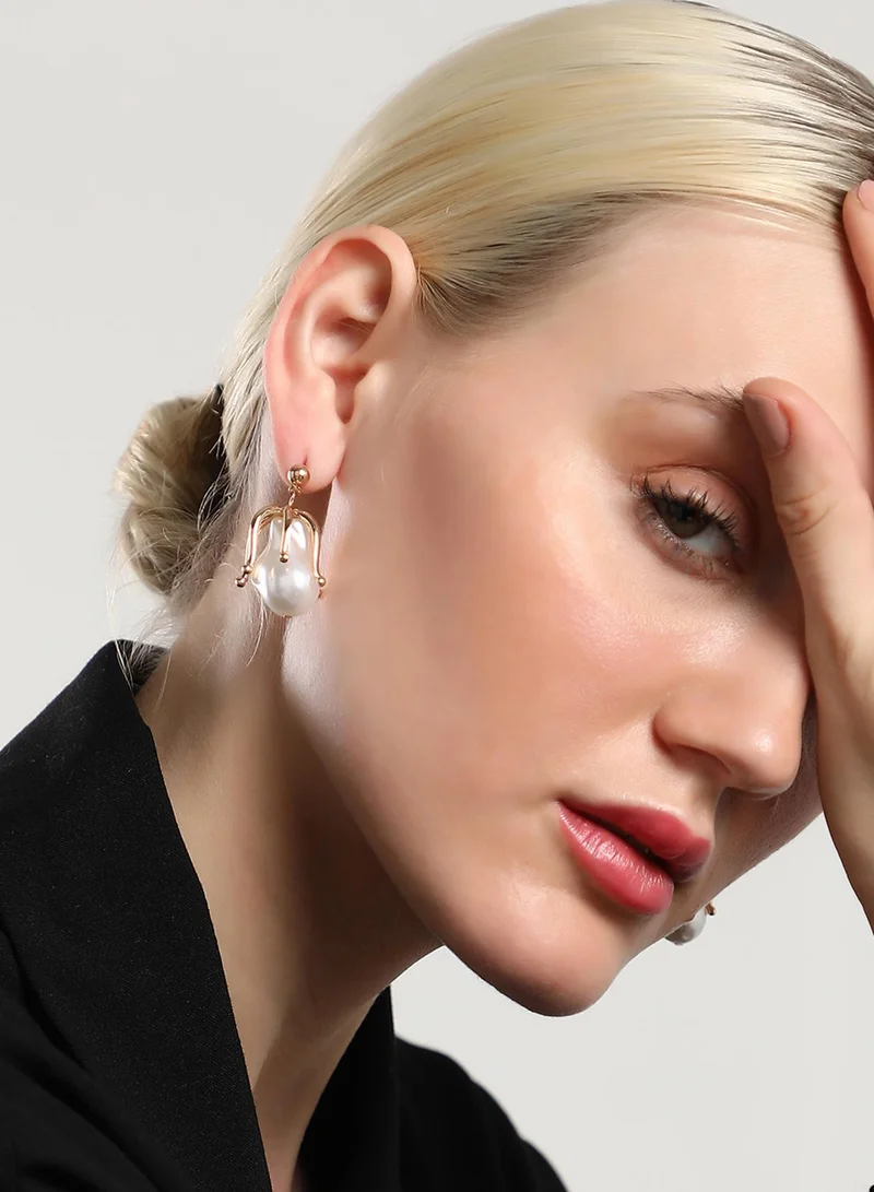 سوهي أقراط لؤلؤ صناعي متدلية عصرية