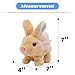 Hopearl Hopping Rabbit with Dress Interactive Electronic Pet Plush Bunny Toy with Sounds and Movements Animated Walking Wiggle Ears Twitch Nose Gifts for Toddlers Birthday Brown 7 - Image 4