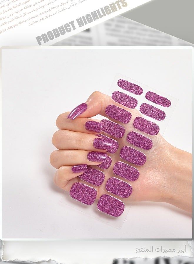 8 Sheets Holographic Glitter Nail Wraps Stickers, Full Cover Sparkly Nail Art Decals, Easy Peel Off Nail Stickers for DIY Manicure (Assorted Colors) - Image 3