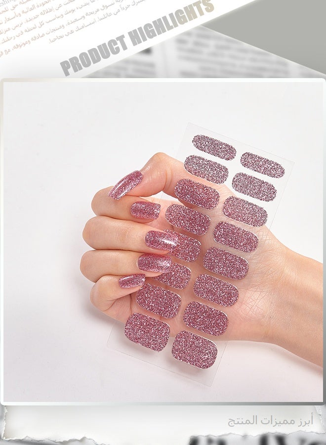 8 Sheets Holographic Glitter Nail Wraps Stickers, Full Cover Sparkly Nail Art Decals, Easy Peel Off Nail Stickers for DIY Manicure (Assorted Colors) - Image 2