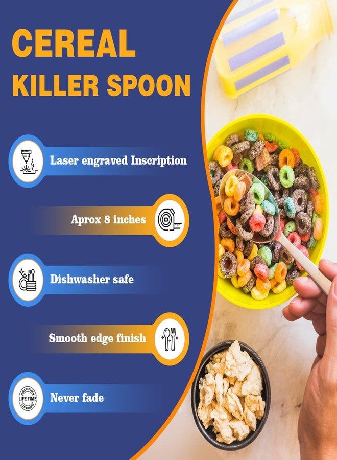 stormroo Gift for Dad Laser Engraved Cereal Killer Spoon Scoop, Real Deal for Cereal Lover, Tablespoon Size, Pragmatic Gift for Dad Who Wants Nothing, Cute Funny Gift for Dad On Fathers Day, Fathers’ Birthday - Image 4