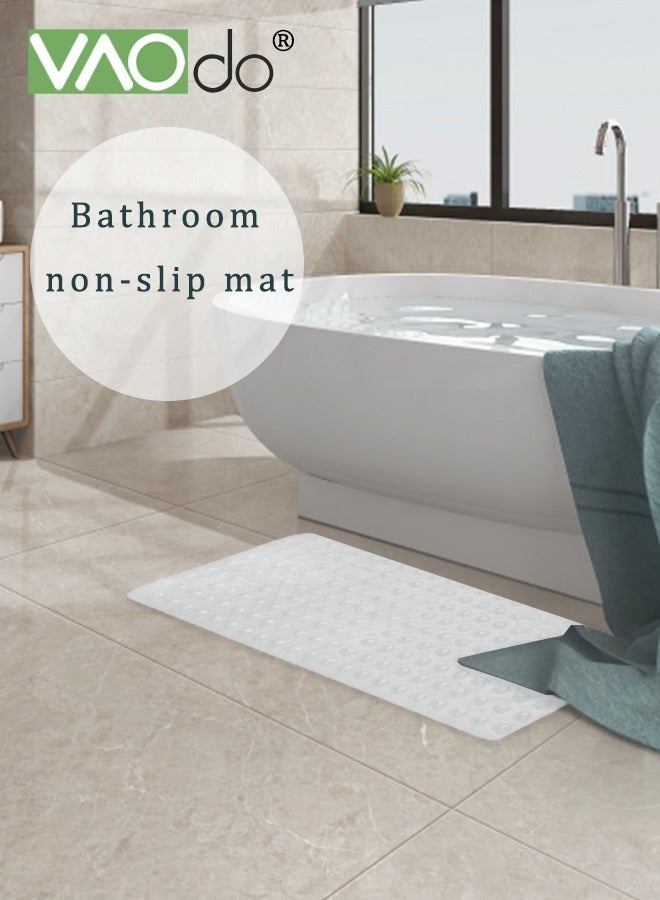 فاو دو كبير عدم الانزلاق حمام حصيرة حوض الاستحمام دش حصيرة بك عدم الانزلاق حمام حصيرة مع شفط كأس حمام حصيرة الأبيض 40 * 88 سم - Image 4