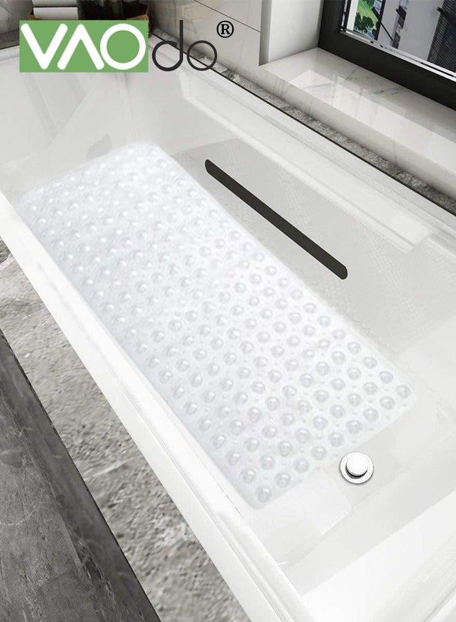 فاو دو كبير عدم الانزلاق حمام حصيرة حوض الاستحمام دش حصيرة بك عدم الانزلاق حمام حصيرة مع شفط كأس حمام حصيرة الأبيض 40 * 88 سم - Image 2
