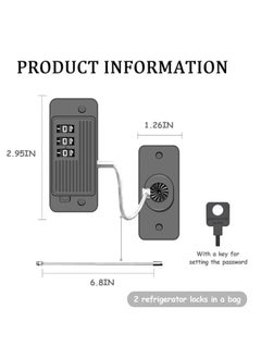Excefore Refrigerator Lock, Fridge Lock with Password, Strong Durable Duty Upgraded Multifunctional Cabinet Locks for Refrigerator, for Refrigerator, Cabinets and Drawers, Closets, Windows, Doors (Black)  - Image 2