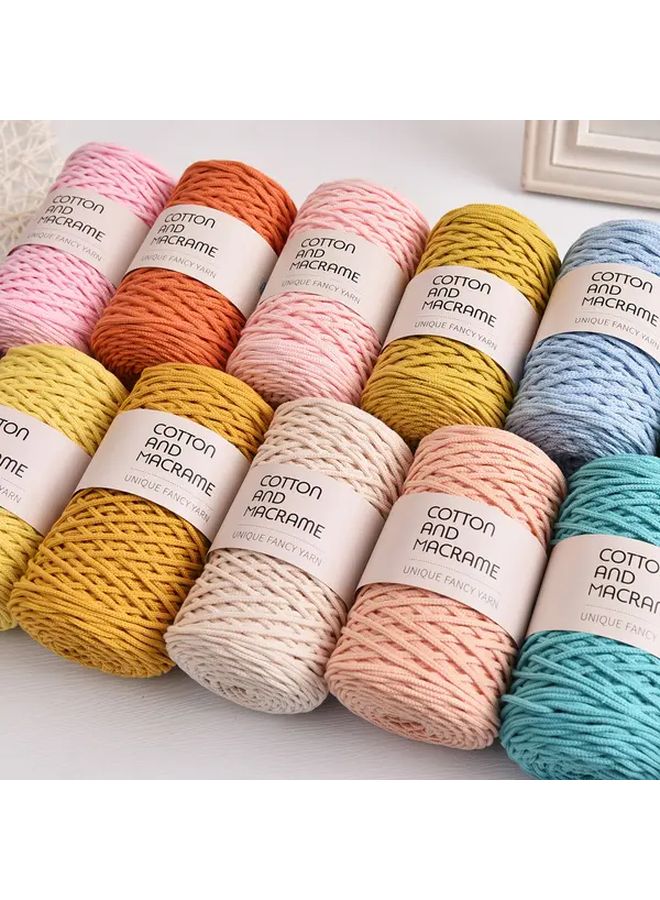 3mm Multi Color Round Knitting Cotton Rope 20 Old Blue Yarn Roll For Weaving Crafts - Image 2