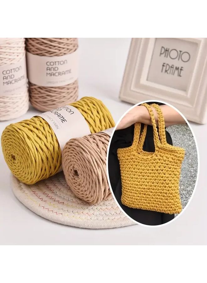 3mm Multi Color Round Knitting Cotton Rope 20 Old Blue Yarn Roll For Weaving Crafts - Image 1