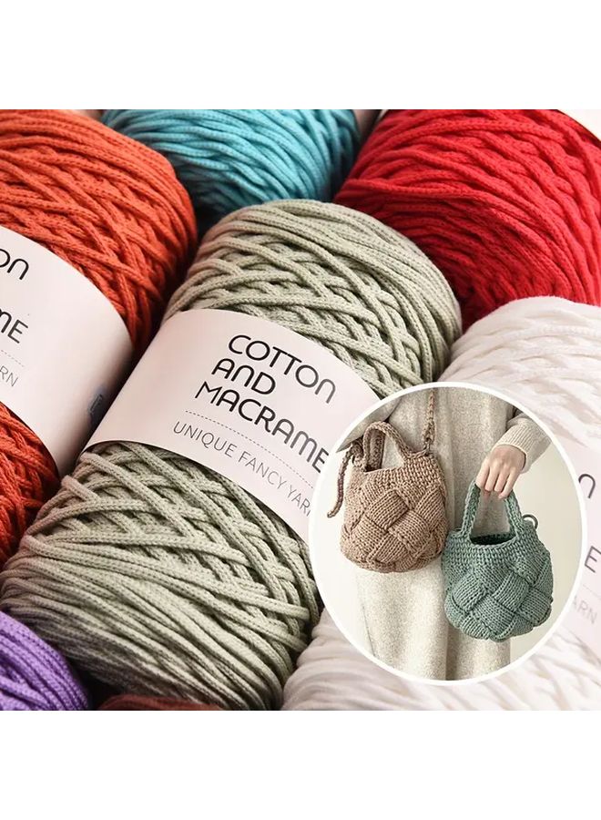 3mm Multi Color Round Knitting Cotton Rope 20 Old Blue Yarn Roll For Weaving Crafts - Image 4