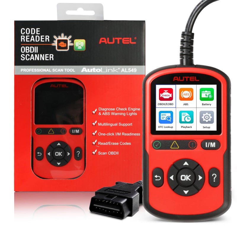 Autel OBD2 Scanner AutoLink AL549 2025 Check Engine Code Reader ABS Diagnostic Tool Universal Car Battery Alternator Test Upgrade Ver of Autel AL519 MaxiLink ML519 OBDII CAN Diagnostic Scan Tool