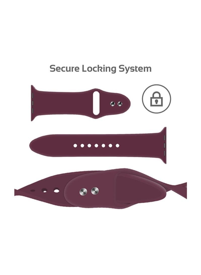 Apple Watchband , Apple Watch Strap for Apple Watch Series / 5 / 6/7  42 / 44 / 45 mm Maroon - Image 2