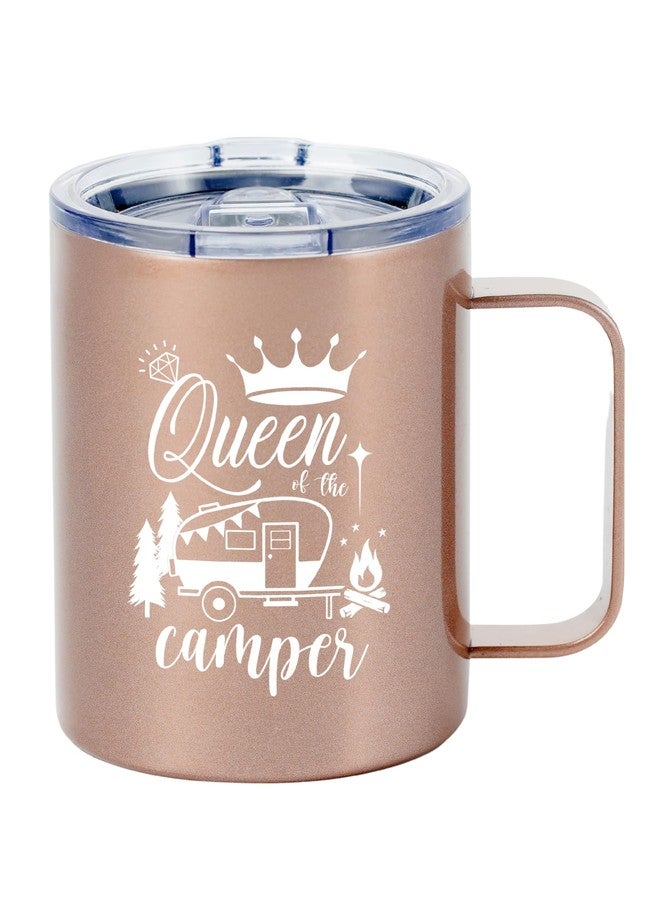 وان بتل كوب قهوة Onebttl Queen of the Camper RV، هدية مثالية للنساء، إكسسوارات داخلية للتخييم، مناسب لحياة التخييم في المنازل المتنقلة والمقطورات والشاحنات، مصنوع من الفولاذ المقاوم للصدأ المعزول، سعة 350 مل/12 أونصة. - Image 1