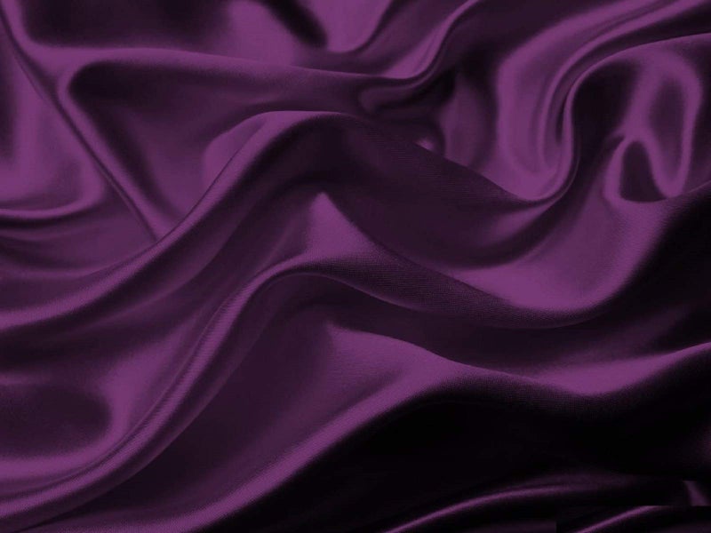 MK Home Mk Collection 4pc Queen Soft Silky Satin Solid Purple Deep Pocket Sheet Set New - Image 1