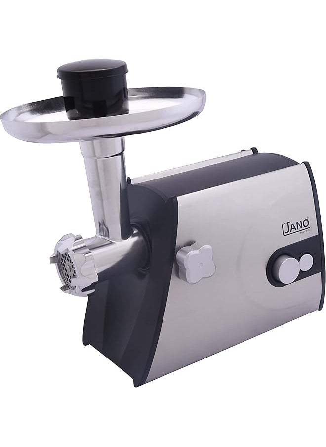 Jano 1800W Electric Meat Grinder 3Pcs Stainless Steel Cutting Disc Coarse Middle Fine Grinding Meat Fish Vegetable Black Stainless Steel E02500 2 Years  - Image 3