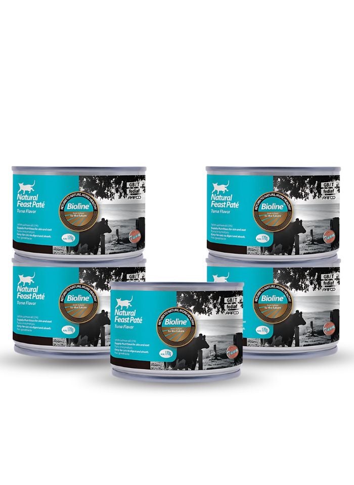 بايولاين طعام القطط بيولاين باتيه بنكهة التونة 170 جرام (عبوة من 5 قطع) - Image 1